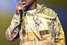 Rapper DaBaby performs onstage during "Rolling Loud Presents: DaBaby Live Show Killa" tour at Coca-Cola Roxy on December 04, 2021 in Atlanta, Georgia. (Photo by Paras Griffin/Getty Images)