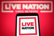 In this photo illustration a Live Nation Entertainment logo