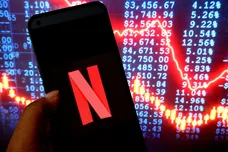 In this photo illustration, a Netflix logo is seen displayed