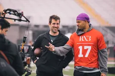 Aaron Rodgers and former teammate RX3 Charity Flag Football