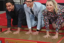 The Cast Of "The Big Bang Theory" Places Their Handprints In The Cement At The TCL Chinese Theatre IMAX Forecourt