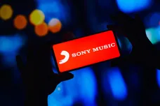 In this photo illustration, the Sony Music Group logo is