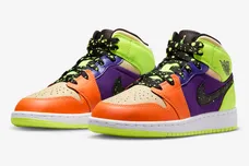Air-Jordan-1-Mid-Kids-Volt:Vivid-Orange-Dropping-Soon