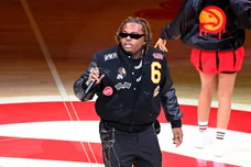 Celebrities Attend Boston Celtics v Atlanta Hawks