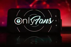 In this photo illustration the OnlyFans logo seen displayed