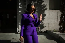 Megan Thee Stallion whose legal name is Megan Pete arrives at court to testify in the  trial of Rapper Tory Lanez for allegedly shooting her