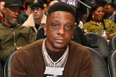 Celebrities Attend Philadelphia 76ers v Atlanta Hawks