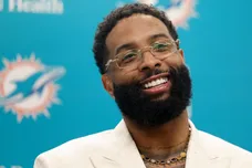 Odell Beckham Jr. of the Miami Dolphins Meets the Media