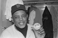 Willie Mays Holding Baseball