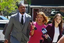 Former New England Patriots wide receiver Stefon Diggs returns to Dedham District Court after lunch break on Tuesday, May 5,