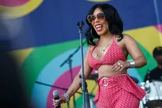 K. Michelle, aka Puddin, performs at the Amp Stage during the 50th annual CMA Fest in Nashville, Tenn. on June 10, 2023.