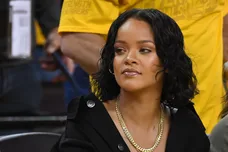 Jun 1, 2017; Oakland, CA, USA; Recording artist Rihanna during the first quarter in game one of the 2017 NBA Finals between the