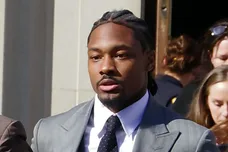 Former New England Patriots wide receiver Stefon Diggs exits the Dedham District Courthouse on Tuesday, May 5, 2026, after being