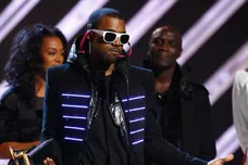 February 10, 2008; Los Angeles, CA, USA; Kanye West on stage duringThe 50th Annual Grammy Awards at the Staples Center in Los
