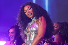 Megan Thee Stallion performs on the main stage at the Coachella Valley Music and Arts Festival in Indio, Calif., Saturday, April