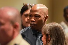 Hernandez Govan looks back at his family and supporters with tears rolling down his face after being found not guilty on all