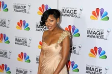 Feb 17, 2012; Los Angeles, CA, USA; Television and film actress Meagan Good arrives at the 43rd NAACP Image Awards at the Shrine