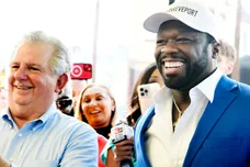 Mayor Tom Arceneaux and Curtis 50 Cent Jackson officially opened Humor &amp; Harmony Festival Thursday afternoon during a ribbon