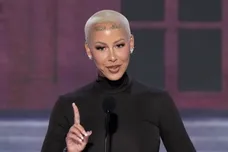 Jul 15, 2024; Milwaukee, WI, USA; Amber Rose speaks during the first day of the Republican National Convention. The RNC kicked