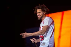 July 28, 2016; Chicago, IL, USA;  Recording artist J. Cole (Jermaine Lamarr Cole) performs live during Lollapalooza Music