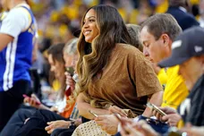 Jun 5, 2019; Oakland, CA, USA; Recording artist Beyonce and Jay-Z in game three of the 2019 NBA Finals between the Golden State