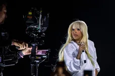 Doja Cat performs her headlining set on the Coachella Stage during the Coachella Valley Music and Arts Festival in Indio,