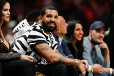 Jan 14, 2022; Miami, Florida, USA; Canadian rapper Drake attends the game between the Miami Heat and the Atlanta Hawks at FTX