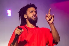 J. Cole performs on the What Stage during the Bonnaroo Music and Arts Festival held in Manchester, Tenn., on Friday, June 17,