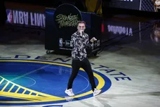 Jun 5, 2019; Oakland, CA, USA; American Rapper Lil Pump performs during halftime in game three of the 2019 NBA Finals between