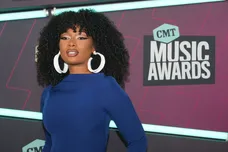 Megan Thee Stallion arrives for the CMT Awards at the Moody Center on Sunday, April 2, 2023, in Austin, Texas.