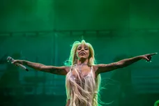 Doja Cat performs her headlining set on the Coachella Stage during the Coachella Valley Music and Arts Festival in Indio,