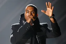 February 10, 2008; Los Angeles, CA, USA; Kanye West performs during the pre-show ceremonies during the The 50th Annual Grammy