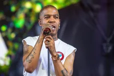 Kid Cudi performs in the Sahara tent during the Coachella Valley Music and Arts Festival in Indio, Calif., Sunday, April 21,