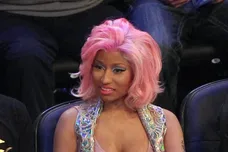 February 26, 2012; Orlando FL, USA; Recording artist Nicki Minaj (right) during the 2012 NBA All-Star Game at the Amway Center.