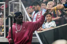 Sep 18, 2024; Atlanta, Georgia, USA; Recording artist Offset greets fans before the match between Inter Miami CF and Atlanta