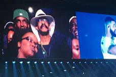 Rapper and singer Drake shouts out his dad, Dennis Graham, and family in attendance at his Nashville concert at Bridgestone