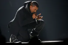 February 10, 2008; Los Angeles, CA, USA; Kanye West performs during the pre-show ceremonies during the The 50th Annual Grammy