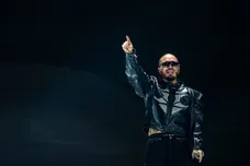 J Balvin performs on the Coachella Stage during the Coachella Valley Music and Arts Festival in Indio, Calif., Sunday, April 14,