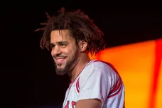 July 28, 2016; Chicago, IL, USA;  Recording artist J. Cole (Jermaine Lamarr Cole) performs live during Lollapalooza Music