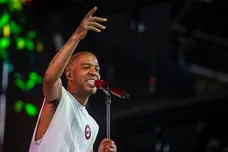 Kid Cudi performs in the Sahara tent during the Coachella Valley Music and Arts Festival in Indio, Calif., Sunday, April 21,