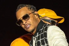 Jun 18, 2022; Washington, DC, USA; Grammy award-winning artist Pharrell Williams is joined by guest artist T.I. during his