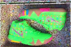 Image Via <a href='https://sneakernews.com/2018/08/26/nike-kyrie-4-green-lucky-charms-photos/' rel="nofollow noopener" target='_blank'>SneakerNews</a>