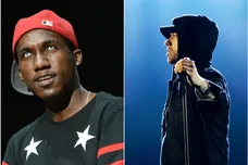 Hopsin via Scott Dudelson/Getty Images, Eminem via Dave J Hogan/Getty Images for MTV