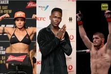 Amanda Nunes: Christian Petersen/Getty Images; Israel: Greg Bowker/Getty Images; Khabib: Michael Reaves/Getty Images