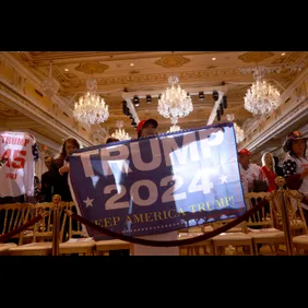 Former U.S. President Donald Trump  Makes An Announcement At His Florida Home