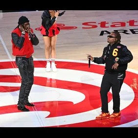 Celebrities Attend Boston Celtics v Atlanta Hawks