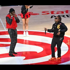 Celebrities Attend Boston Celtics v Atlanta Hawks