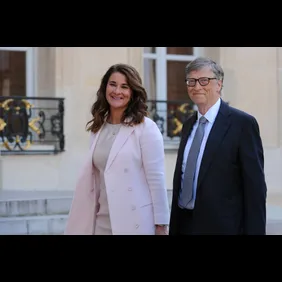 French President Receives Bill Gates, the co-Founder of the Microsoft Company At Elysee Palace
