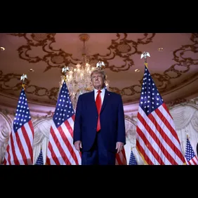 Former U.S. President Donald Trump  Makes An Announcement At His Florida Home