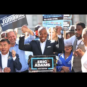 Democratic New York City Mayoral Candidate Eric Adams Attends A Get Out The Vote Rally